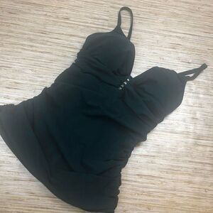 486 Profile by Gottex cinch sides Tankini Top GREEN sz 6D